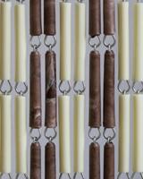 Vliegengordijn Hulzen Crème-Bruingevlamd - 90cm x 210cm - thumbnail