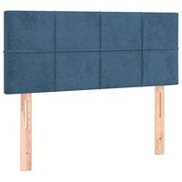 Boxspring met matras fluweel donkerblauw 90x190 cm - thumbnail