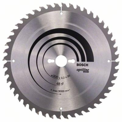 Bosch Accessories Optiline 2608640672 Hardmetaal-cirkelzaagblad 300 x 30 x 3.2 mm Aantal tanden: 48 1 stuk(s) Bosch Accessories Optiline 2608640672 Hardmetaal-cirkelzaagblad 300 x 30 x 3.2 mm Aantal tanden: 48 1 stuk(s)