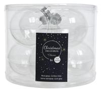 Decoris kerstballen glas 8st transparant 7cm - thumbnail