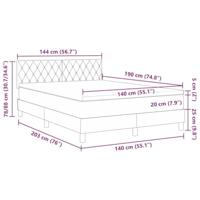 Boxspringbed met Matras met matras Lichtgrijs 140 x 190 cm Stof - thumbnail