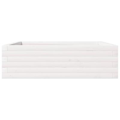 Plantenbak 80x80x23 cm massief grenenhout wit