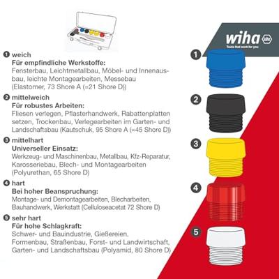 Wiha 44008 | Kunststof hamerset Safety | met slagkoppen | 8-delig - 44008 - thumbnail