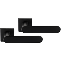 Differnz | Eindhoven deurkruk | vierkant rozet | zwart - thumbnail