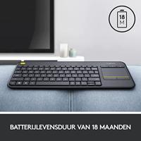 Logitech K400 Plus toetsenbord Draadloos Zwart Azerty Belgisch - thumbnail