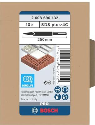 Bosch Accessoires Puntbeitel SDS-plus 250 mm 10st - 2608690132 - thumbnail