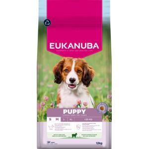 Eukanuba Puppyvoer met lam & rijst voor kleine en middelgrote rassen – premium droogvoer voor junior honden, 12 kg