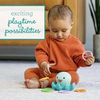 Badspeeltje - INFANTINO - Lichtgevende badoctopus met ringen - thumbnail