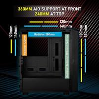 PC-behuizing - BITFENIX - Muses - Middelgrote toren - USB 3.0 - HD Audio - Zwart - thumbnail