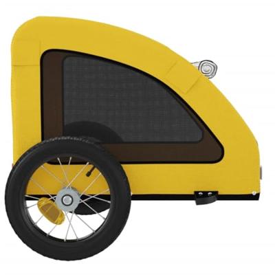 Hondenfietstrailer oxford stof en ijzer geel - thumbnail