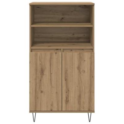 Highboard met plank met opslag met de deur Bruin 60 x 36 x 110 cm Bewerkt hout Highboard met plank met opslag met de deur Bruin 60 x 36 x 110 cm Bewerkt hout