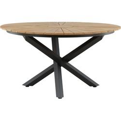 Nohr Ronde Tuintafel 'Constantina' Teakhout, 140cm, kleur Zwart