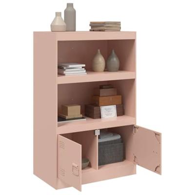 Dressoir 67x39x107 cm staal roze