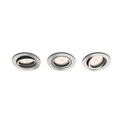 Philips Set ronde inbouwspotsDonegal (3x) GU10 metaalgrijs - 5039317PN