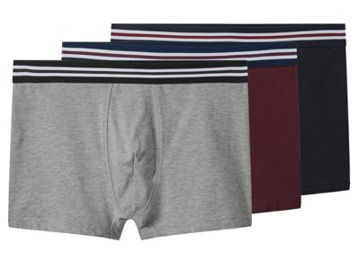 esmara Men Set van 3 heren boxers (Donkerblauw/grijs/bordeaux, M)