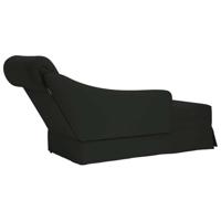 Chaise longue met bolster en rechterarmleuning fluweel zwart - thumbnail
