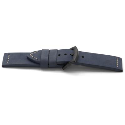 Horlogeband Universeel I608 Leder Blauw 24mm Horlogeband Universeel I608 Leder Blauw 24mm