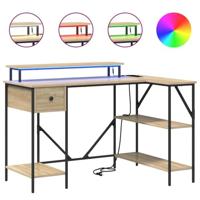 Bureau met lade Sonoma eiken 120 x 79 x 86.5 cm Bewerkt hout - thumbnail