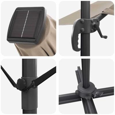 Roma Parasol Taupe 286 x 285 x 270 cm Aluminium en Polyester