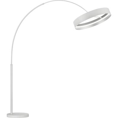 LED Vloerlamp - Musterring Loop - 1 Lichtpunt van 32 Watt - Dimbaar - Aanpasbare Lichtkleur - Geheugenfunctie - Nachtlamp - Voetschakelaar - Mat Wit - Metaal