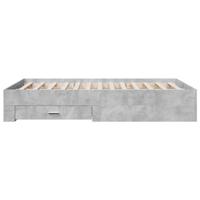 Bedframe met lades bewerkt hout betongrijs 140x190 cm - thumbnail