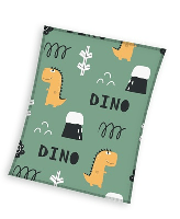 Sweet Home Dino fleeceplaid meerkleurig 130x160cm - thumbnail