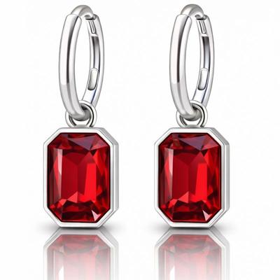 Cilla Jewels Oorringen Zilverkleurig Rood Kristal Cilla Jewels Oorringen Zilverkleurig Rood Kristal