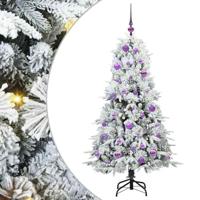 VidaXL Kunstmatige inklapbare kerstboom wit 150 cm pe en pvc - thumbnail