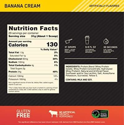 Gold Standard 100% Whey Protein | Optimum Nutrition | 896g - thumbnail