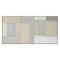 Canvas Home ESPRIT Groen Beige Abstract Stads 92 x 3,8 x 92 cm (2 Stuks) - thumbnail