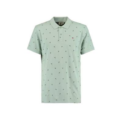 America Today regular fit polo Elton met all over print sage