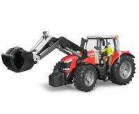 Bruder mf 7624 tractor met voorlader - thumbnail
