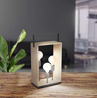 Eglo Houten tafellampFamborough 3-lichts met zwart - 43416