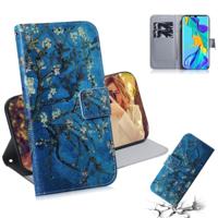 Abrikoos bloem patroon gekleurde tekening horizontale Flip lederen case voor Huawei P30 Pro met houder & card slots & portemonnee - thumbnail
