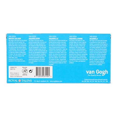 Bruynzeel Van gogh aquarelverf set met 10 kleuren in tubes van 10ml