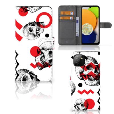 Telefoonhoesje met Naam Samsung Galaxy A03 Skull Red Telefoonhoesje met Naam Samsung Galaxy A03 Skull Red