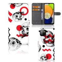 Telefoonhoesje met Naam Samsung Galaxy A03 Skull Red - thumbnail