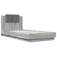 Bedframe met hoofdeinde bewerkt hout grijs sonoma 90x200 cm - thumbnail
