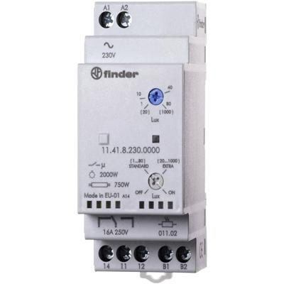 Finder 11.41.8.230.0000 Schemerschakelaar 1 stuk(s) Voedingsspanning (num):230 V/AC Lichtgevoeligheid: 1, 30 - 80, 1000 lx, lx 1x wisselcontact Finder 11.41.8.230.0000 Schemerschakelaar 1 stuk(s) Voedingsspanning (num):230 V/AC Lichtgevoeligheid: 1, 30 - 80, 1000 lx, lx 1x wisselcontact