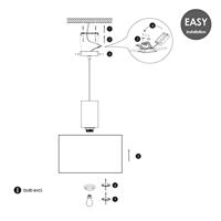 Home sweet home linnen hanglamp 30 cm zwart - thumbnail