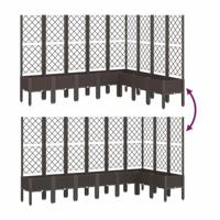 Plantenbak met latwerk 200x160x142 cm polypropeen bruin - thumbnail