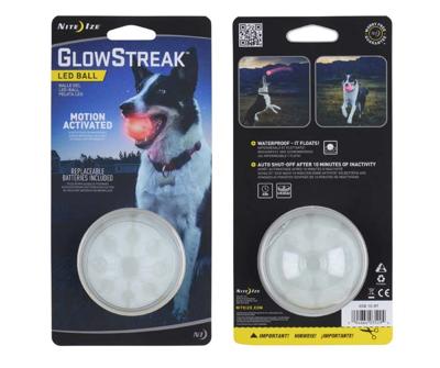 NITE Ize GlowStreak LED-hondenbal Transparant 1 stuk(s) NITE Ize GlowStreak LED-hondenbal Transparant 1 stuk(s)