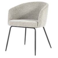 Eleonora Eetkamerstoel 'Astrid' kleur Lichtgrijs Baquer - thumbnail