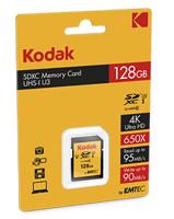 Micro SD geheugenkaart met adapter Kodak EKMSD128GXC10HPRK 128 GB - thumbnail