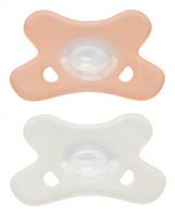 Difrax Fopspeen Natural 0-6m 2pack Wit/roze - thumbnail