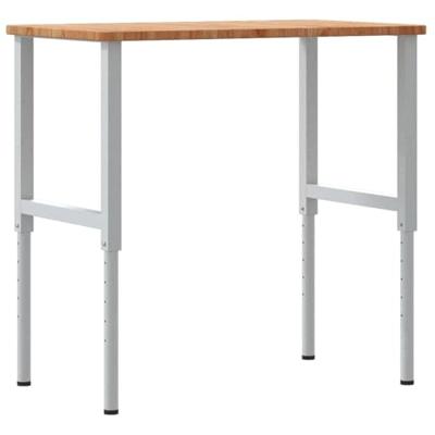 Werkbank rechthoek 100x60x(71,5-98) cm eikenhout lichtbruin