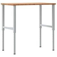 Werkbank rechthoek 100x60x(71,5-98) cm eikenhout lichtbruin - thumbnail