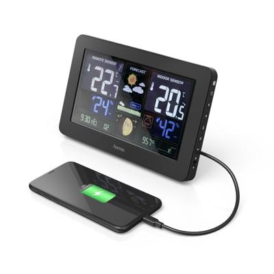 Hama Weerstation Premium Met Led-kleurendisplay En USB-oplaadfunctie