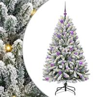 Kunstkerstboom met 150 LED Groen en Wit 150 cm PVC en Metaal - thumbnail