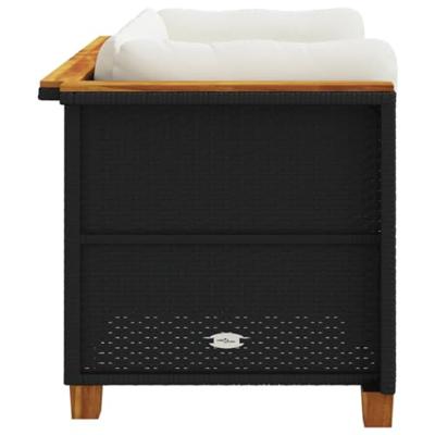 Tuinhoekbanken met kussens 2 st poly rattan zwart
